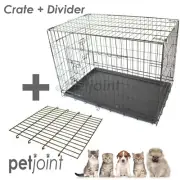 Dog Crate + Divider : Pet Puppy Training Cat Rabbit Metal Cage House Kennel Home