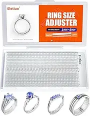 ELETIUO Ring Size Adjuster for Loose Rings,12 Pack-4 Sizes Invisible Transparent Silicone Guards Clip Jewelry Fitter Resizer,Fit Almost Any Ring for Women and Men