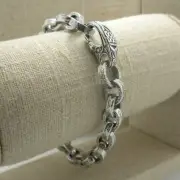 9" Sterling Silver Heavy Hammered Pictish Bracelet Celtic Clasp by Keith Jack