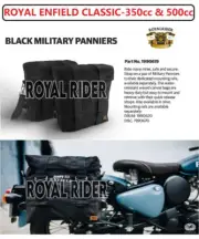 ROYAL ENFIELD CLASSIC 350 & 500 BLACK MILITARY PANNIERS (for: Royal Enfield)