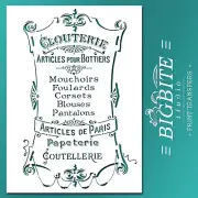 Shabby Chic STENCIL: Articles de Paris Clouterie (DIY Furniture Print) #022