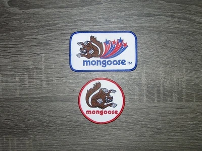 (2) Lot Mongoose BMX Bikes Retro Vintage Style Embroidered Iron On Patches