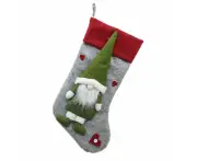 Seasonal Decorations Cute No Face Doll Shape Christmas Stocking Hanging Bag Grey Socks