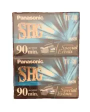 Panasonic TC-30 VHS-C 90 Minute Camcorder Tapes 2-Pack Sealed Super High Grade