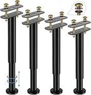 O.HSNYIU 4 PCS Adjustable Height Bed Support Legs for Bed Frame/Bed Center Slat, Heavy Duty Metal Bed Frame Center Support Legs 10-16inch, Upgrade Under Bed Replacement Leg with Wider Base