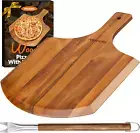 Pizza Peel 12 Inch, Natural Wooden Pizza Peel Pizza Paddle Spatula Oven Acces...
