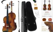 Violin Set 4/4 Full Size, 3/4 Size Fiddle Solidwood and Ebony Fittings with