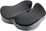 AIMALL Memory Foam Orthopedic Seat Cushion, Office Chair and Car Seat Cushion for Back Support and Pain Relief, Slow Rebound Design for Posture Correction - Black, 19 x 16 Inch