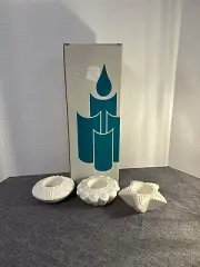 PartyLite Set of 3 Sea Drifters Bisque Tealight Candle Holders Retired