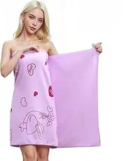 Proumhang Bath Towels Bath Poncho Bath Robe Bath Sheet for Women and Girls Microfiber Towel 27.5 x 55inch Purple