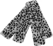 [FOMIYES] 2pcs Faux Rabbit Furry Leopard Scarf Soft Winter Neck Warmer Plush Shawl Cozy Accessory for All Occasions Stylish and Durable Design for Christmas Parties and Casual Outings