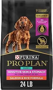 Purina Pro Plan Probiotic, Sensitive Stomach Dry Puppy Food, Sensitive Skin & Stomach Salmon & Rice Formula - 24 lb. Bag