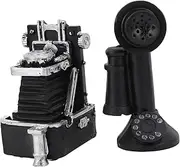 GARVALON 2pcs Mini Landscape Accessory Set Retro Camera Phone Ornaments Resin Models Fine Workmanship