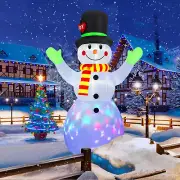 7 FT Christmas Inflatables Embrace Snowman Outdoor Decorations, Blow up Snow