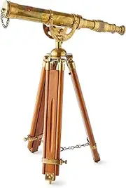 Handmade Telescope | Boxed | 15 Inch | Vintage Antique Nautical Style Brass Functional Replica | Decorative Collection Spotting Scope |