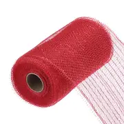6 Inch Glitter Poly Burlap Mesh for Wreath Ribbon 10 Yard Dark Red