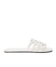 Petal Anagram slide in soft calfskin 36,39,40 Anthurium White