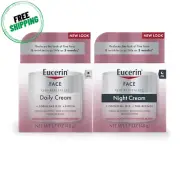 Eucerin Q10 anti Wrinkle Skin Care Set, Face Cream + Night Cream1.7 Oz
