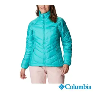 【Columbia 哥倫比亞 官方旗艦】女款-WhirlibirdOmni-TechOT防水鋁點保暖兩件式外套-幾何印花(UWR06350GE