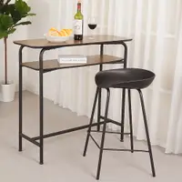 在飛比找PChome24h購物優惠-Homelike 肯恩文工業風吧台桌椅組(黑椅x1)-含組裝