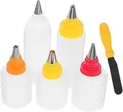 Mikinona 6-Piece Cake Decorating Set Small Icing Bottles for Cookie Icing Baking Accessory DIY Squeeze Bottles for Cream Dessert Decoration Versatile Tool Kit
