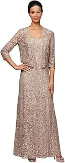 Alex Evenings Women's Long Lace Jacket Dress