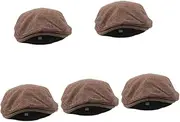 [WOFASHPURET] Berets Cap Trucker Fedora Hats Men Sun Visor Beret Hat Coffee Cotton Polyester