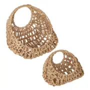 2pc Cooper & Co. Hart Wall Mounted Indoor Woven Fabric Plant Holder/Pot Set
