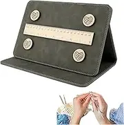 Knitting Chart Holder with Magnet Ruler - Foldable Knitting Tool Accessories for Crochet, Cross Stitch & Needle Arts,Crochet Tools Chart Keepe,Magnetic Pattern Keeper (Gray)
