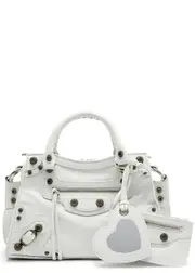 Balenciaga Neo Cagole XS Leather top Handle bag - White ONE SIZE