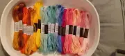 20 Embroidery Skeins 6 Stands Rainbow of Colors