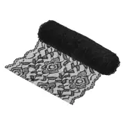 7 Inch Wide 5 Yard Lace Ribbon Floral Pattern Black Color Lace Trim Ribbon