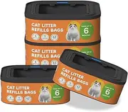 Upgrade 42 FT Jumbo Cat Litter Refill Bags, Compatible with Genie Standard Pail, Plus Pail, Style Pail and XL+ Pail, Odor Lock, Unscented, Each Lasts Up to 6 Months for Cat Litter Disposal System