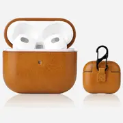 For AirPods 3rd Gen Case, PU Leather Smooth Texture, Protective Cover, Buckle, Brown
