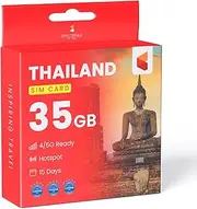 Thailand Travel SIM Card (30 GB, 15 Days) - AIS Thailand SIM Card for Tourist w/Free AIS WiFi & Prepaid Talktime - 3-in-1 4G Hotspot Card w/Standard, Micro, & Nano SIM Card for Unlocked Phones