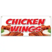 CHICKEN WINGS�BANNER SIGN crispy spicy buffalo hot dipping sauce