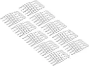 MUSISALY 50Pcs DIY Hair Combs Silver Five Teeth Tuck Combs Handmade Accessories for Women Versatile Styling Tools for Creative Hair Designs