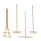 4pcs Garden Rakes for Home Office Decoration and Meditations Handle Rake