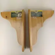 Set of 2 Williamsburg Shelf Brackets Unfinished Pine Wood Lrg 13"x9-1/8"x11-3/4"