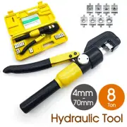 8 Ton Hydraulic Terminal Crimper Cable Wire Force Tool Kit 9 Die 4mm-70mm AU