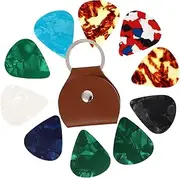 Vaguelly Guitar Picks Storage Bag Guitar Pick Case with 10 Plectrums Metal Hook for
