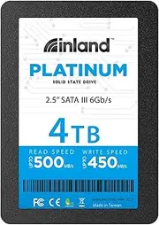 INLAND Platinum 4TB SATA III 6Gb/s, 2.5"/7mm Internal Solid State Drive SSD for Laptop & PC Desktop