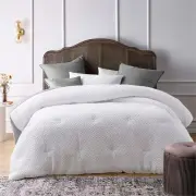 Accessorize Dotty Clip Jacquard White 3 Piece Comforter Set