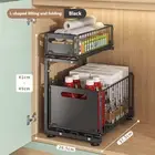 2 Tier Pull Out Cabinet Organizer Adjustable Kitchen Storage Rack under Sink Org
