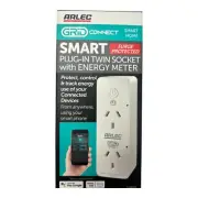 Arlec Grid Connect Smart Meter Twin Socket with Energy Meter