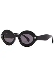 Alaïa Petal Oval-frame Sunglasses - Black ONE SIZE