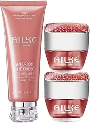 Whitening 3 In 1 Kit, With Lightening Face Cream, Gentle Facial Cleanser, Reduce Black Spots, Sun Spots & Age Spots, With Vitamin C, Sodium Hyaluronate, Instantly Skin Glowing for Women SkinCare