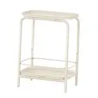 2-Tier Outdoor Table, Small Side End Table with Tray Storage, Bedside