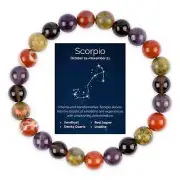 Scorpio Zodiac Crystal Bracelet, Handmade Beaded Bracelet, Zodiac Birthday Gift