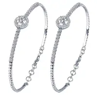 在飛比找momo購物網優惠-【MoonDy】女朋友生日禮物 新娘飾品 純銀手鐲 手環 銀